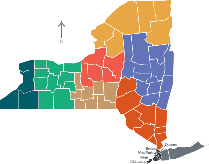 New York State map of counties